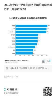 2024年全球主要商業(yè)服務(wù)品牌價(jià)值同比增長(zhǎng)率分析